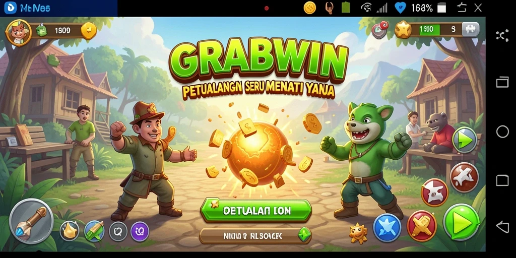 Tangkapan layar GRABWIN menampilkan gameplay yang mengasyikkan dan penuh petualangan.