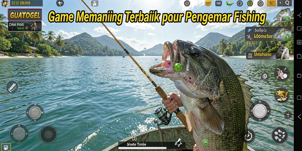 Gameplay menarik dalam GUATOGEL yang menunjukkan momen memancing yang seru.