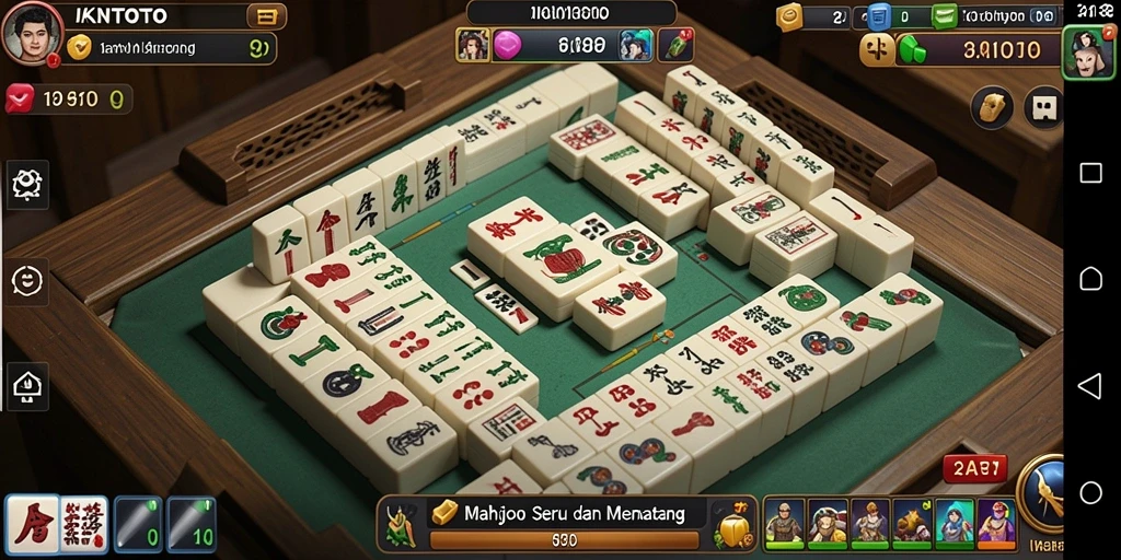 Screenshot gameplay IKNTOTO menampilkan suasana permainan Mahjong yang menarik.