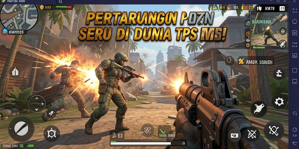Tampilan gameplay seru KM789 dengan aksi pertempuran intens.
