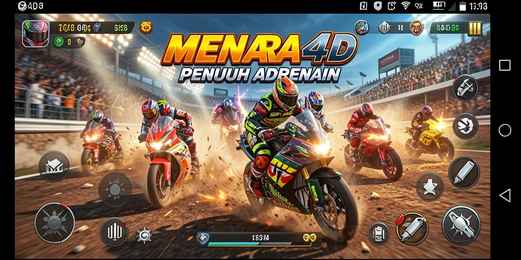 Tampilan gameplay seru dari balapan motor di MENARA4D.