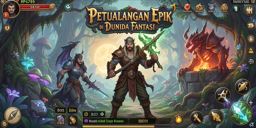 Tampilan gameplay RPG yang menegangkan dan grafis memukau.
