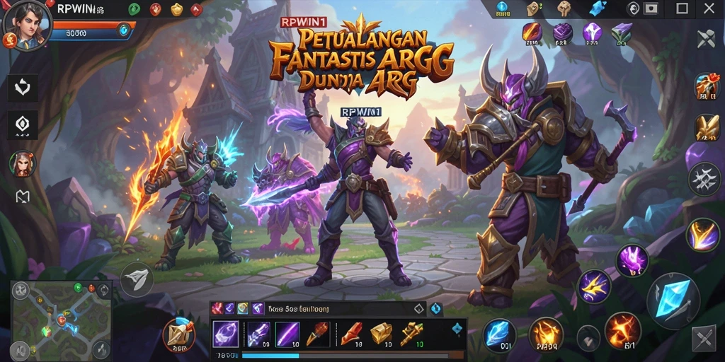 Tangkapan layar gameplay RPWIN1 yang dinamis dan memukau.