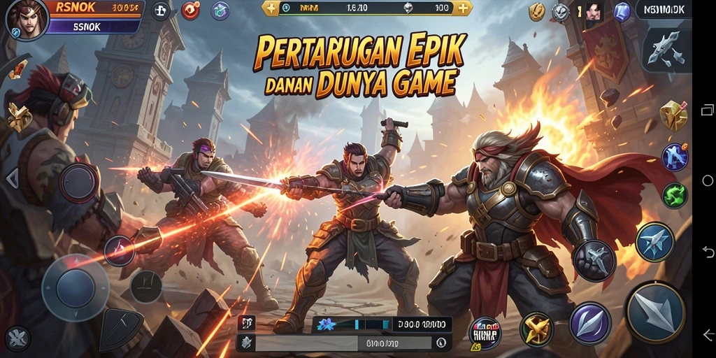 Tampilan gameplay RSNOK yang penuh aksi dan pertarungan yang intens.