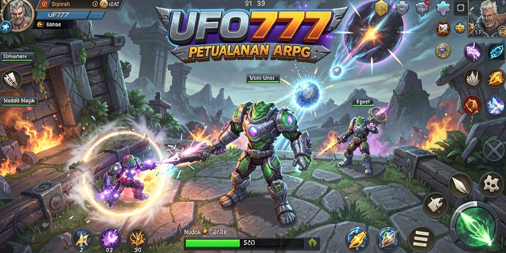 Tampilan gameplay ARPG menarik dengan aksi seru dan monster menakutkan.