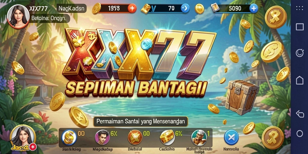 Tampilan gameplay XXX777 dengan berbagai tantangan dan grafis cerah.